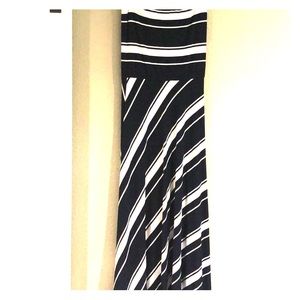 Long blue and white Maxi dress